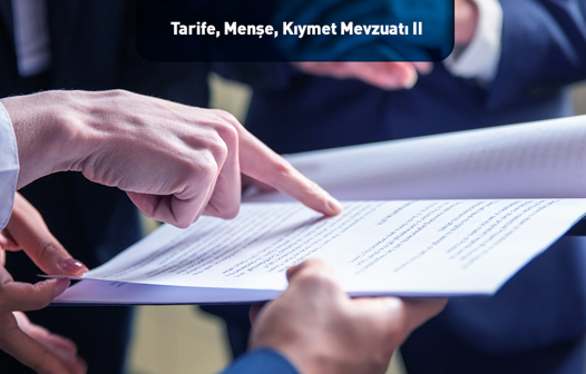Tarife,Menşe,Kıymet Mevzuatı II