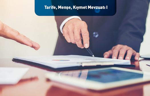 Tarife,Menşe,Kıymet Mevzuatı I